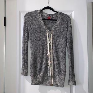 GUESS sweater. Grey. Size small. Worn, no stains holes or marks